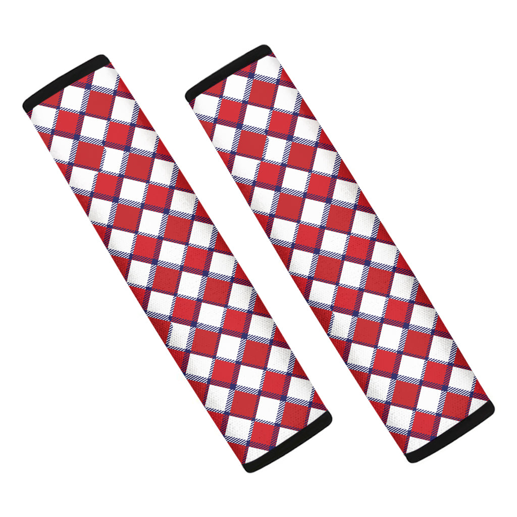 Fourth of July American Plaid Print Car Seat Belt Covers