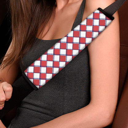 Fourth of July American Plaid Print Car Seat Belt Covers
