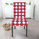 Fourth of July American Plaid Print Dining Chair Slipcover