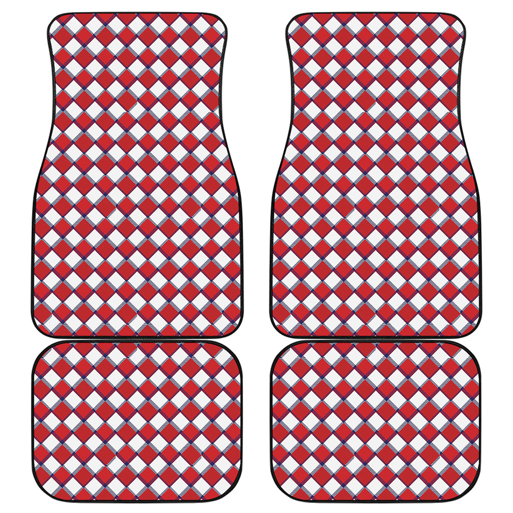 Fourth of July American Plaid Print Front and Back Car Floor Mats