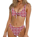 Fourth of July American Plaid Print Front Bow Tie Bikini