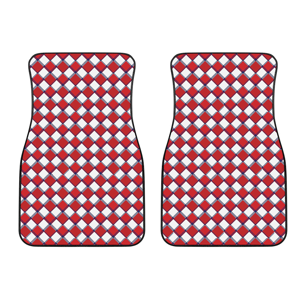 Fourth of July American Plaid Print Front Car Floor Mats