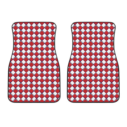 Fourth of July American Plaid Print Front Car Floor Mats