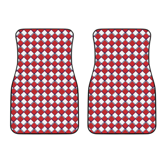 Fourth of July American Plaid Print Front Car Floor Mats