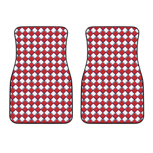 Fourth of July American Plaid Print Front Car Floor Mats