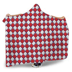 Fourth of July American Plaid Print Hooded Blanket