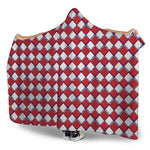 Fourth of July American Plaid Print Hooded Blanket