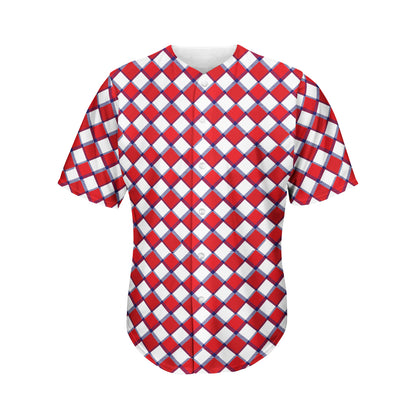 Fourth of July American Plaid Print Men's Baseball Jersey