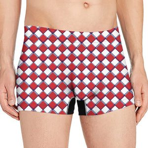 Fourth of July American Plaid Print Men's Boxer Briefs