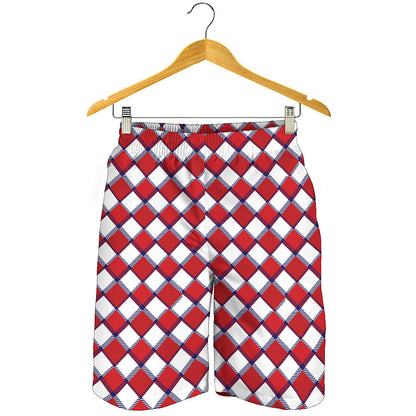 Fourth of July American Plaid Print Men's Shorts