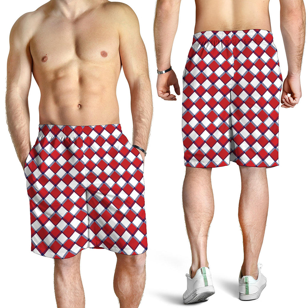 Fourth of July American Plaid Print Men's Shorts