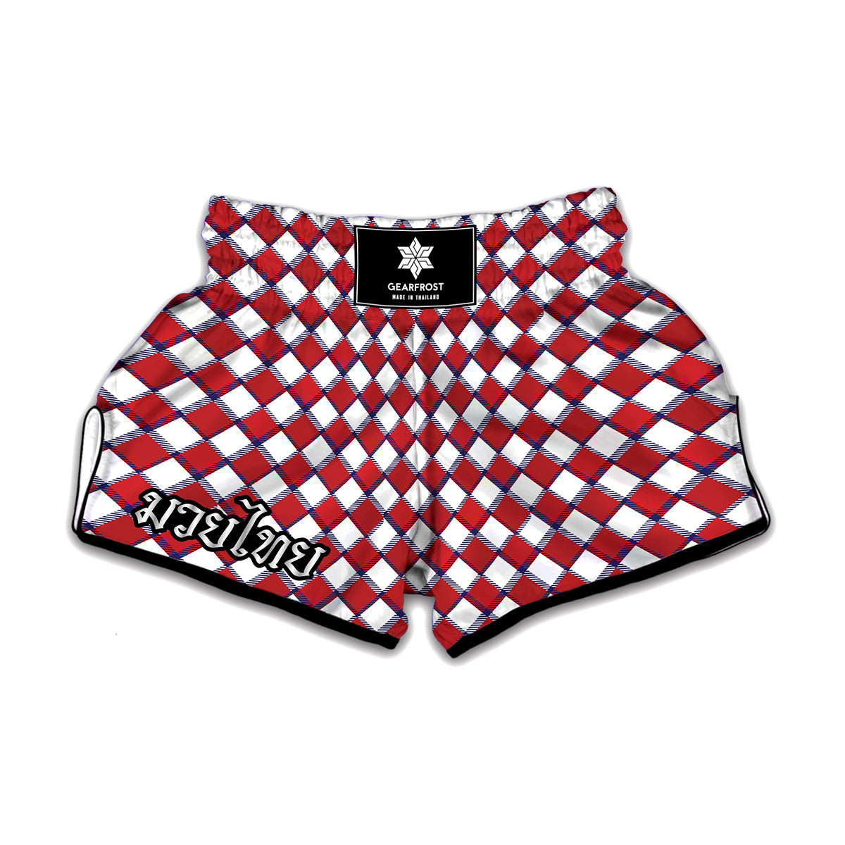 Fourth of July American Plaid Print Muay Thai Boxing Shorts