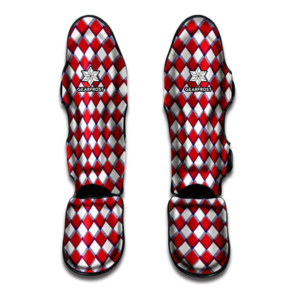 Fourth of July American Plaid Print Muay Thai Shin Guard
