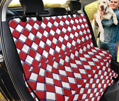 Fourth of July American Plaid Print Pet Car Back Seat Cover