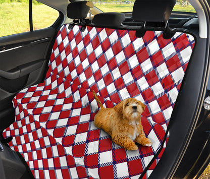Fourth of July American Plaid Print Pet Car Back Seat Cover