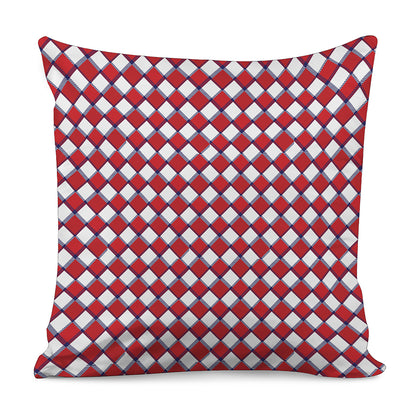 Fourth of July American Plaid Print Pillow Cover