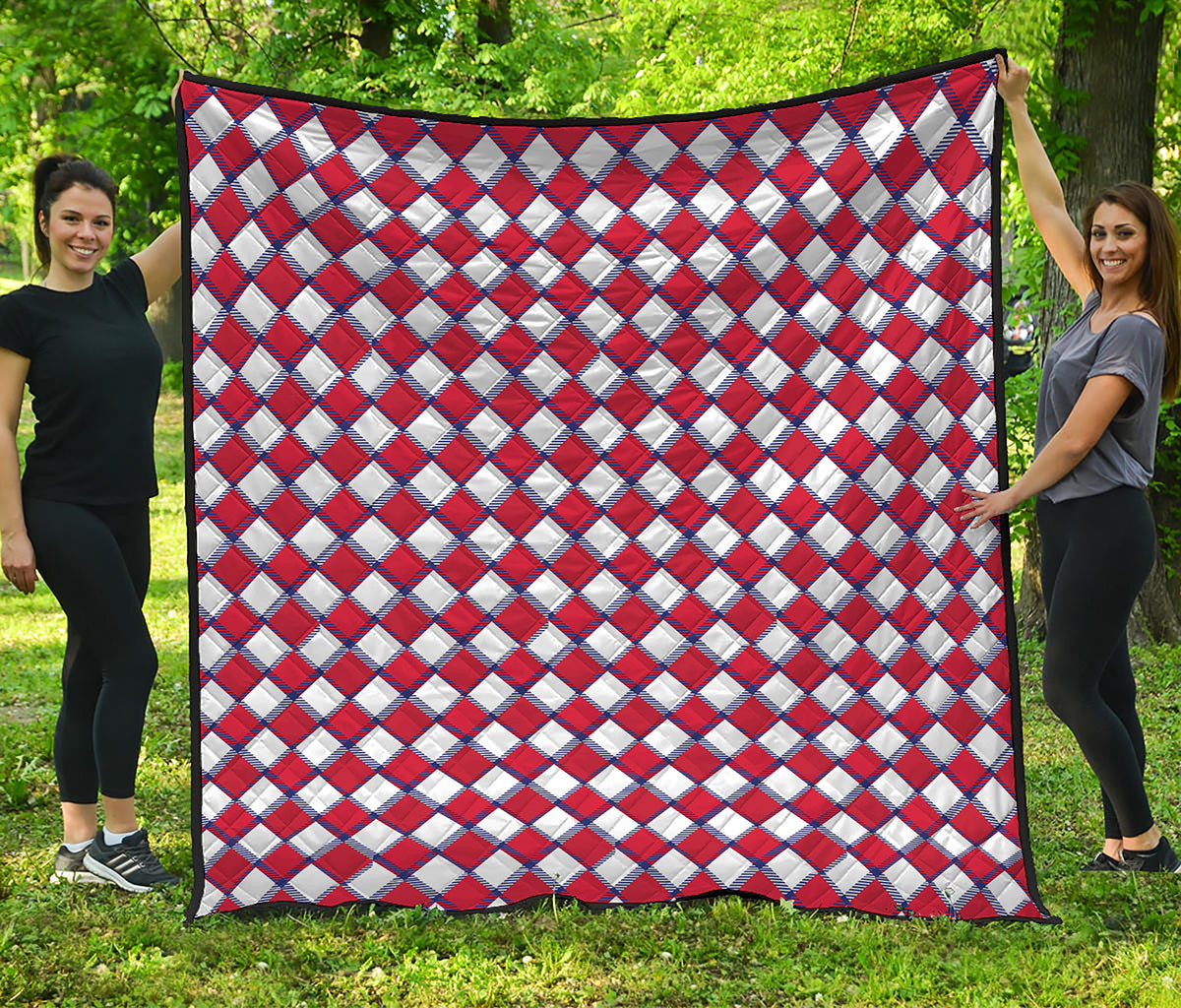 Fourth of July American Plaid Print Quilt