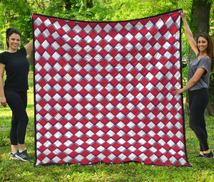 Fourth of July American Plaid Print Quilt