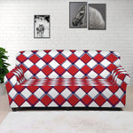 Fourth of July American Plaid Print Sofa Cover