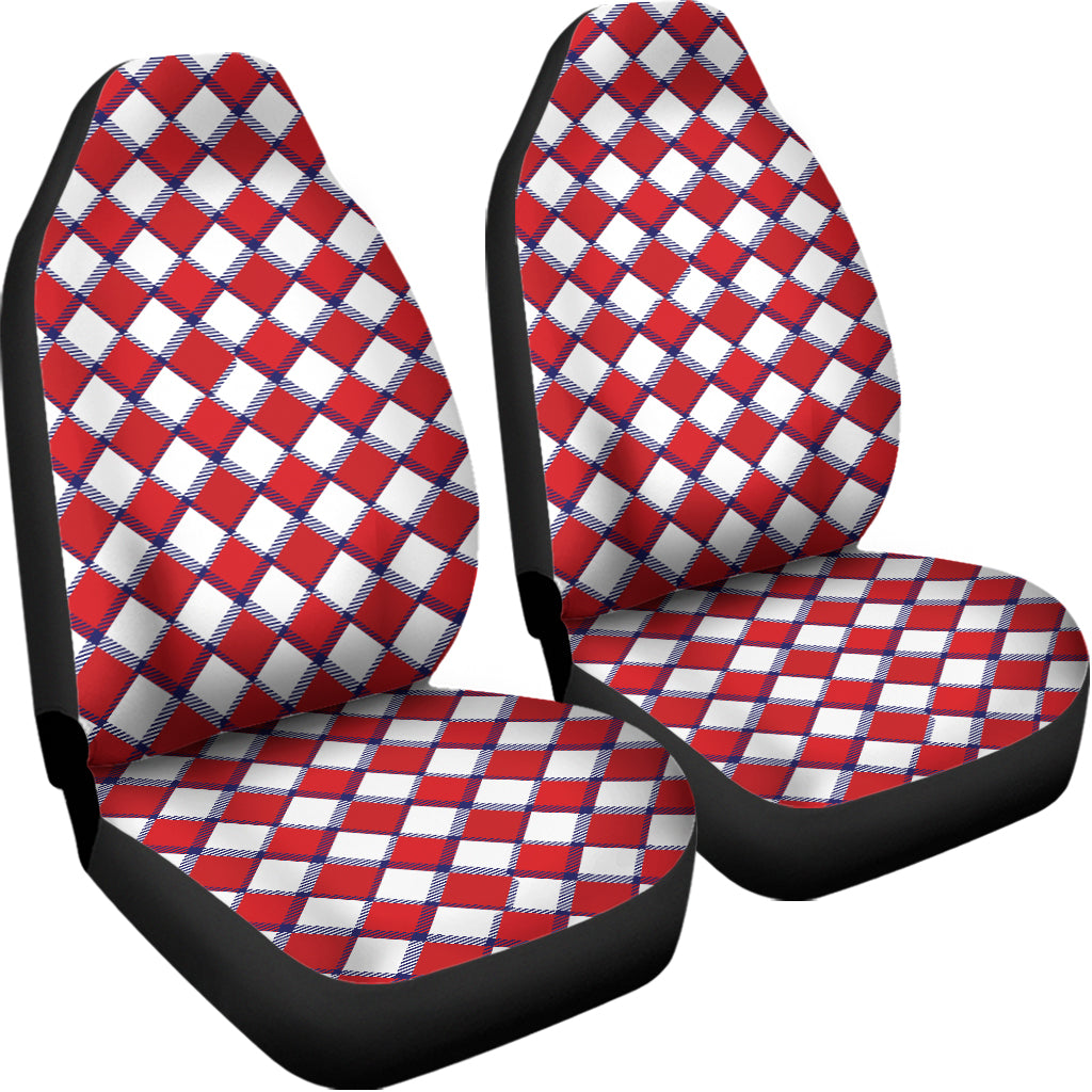 Fourth of July American Plaid Print Universal Fit Car Seat Covers