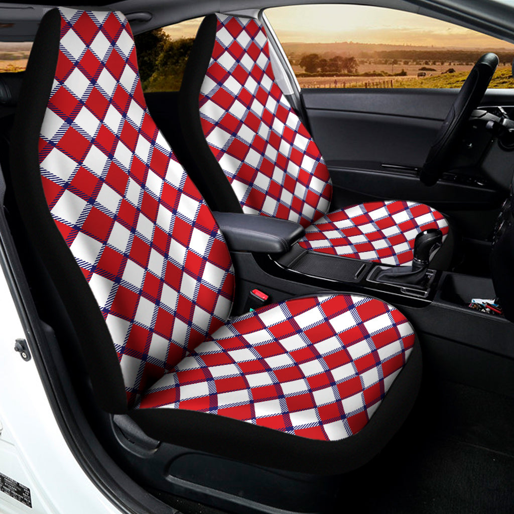 Fourth of July American Plaid Print Universal Fit Car Seat Covers
