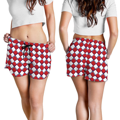 Fourth of July American Plaid Print Women's Shorts