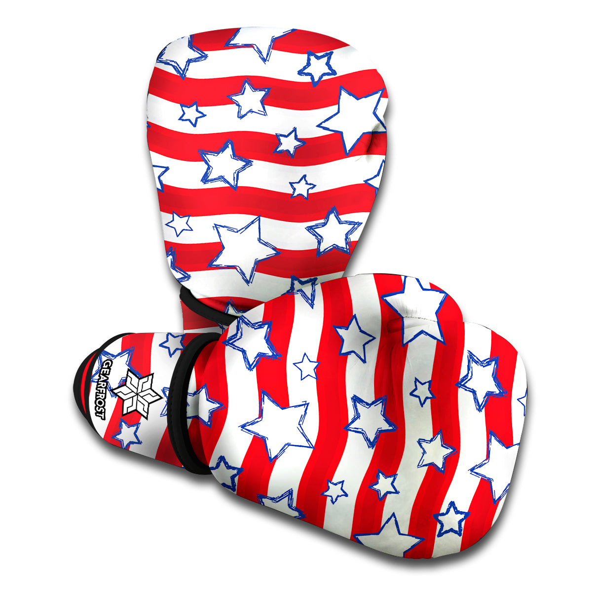 Fourth of July USA Star Pattern Print Boxing Gloves