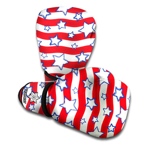 Fourth of July USA Star Pattern Print Boxing Gloves