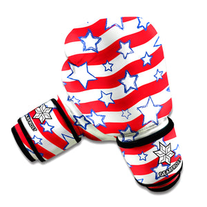 Fourth of July USA Star Pattern Print Boxing Gloves