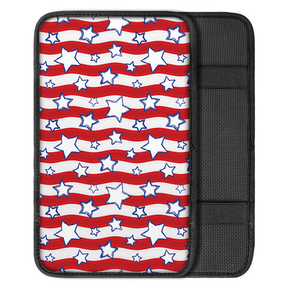Fourth of July USA Star Pattern Print Car Center Console Cover