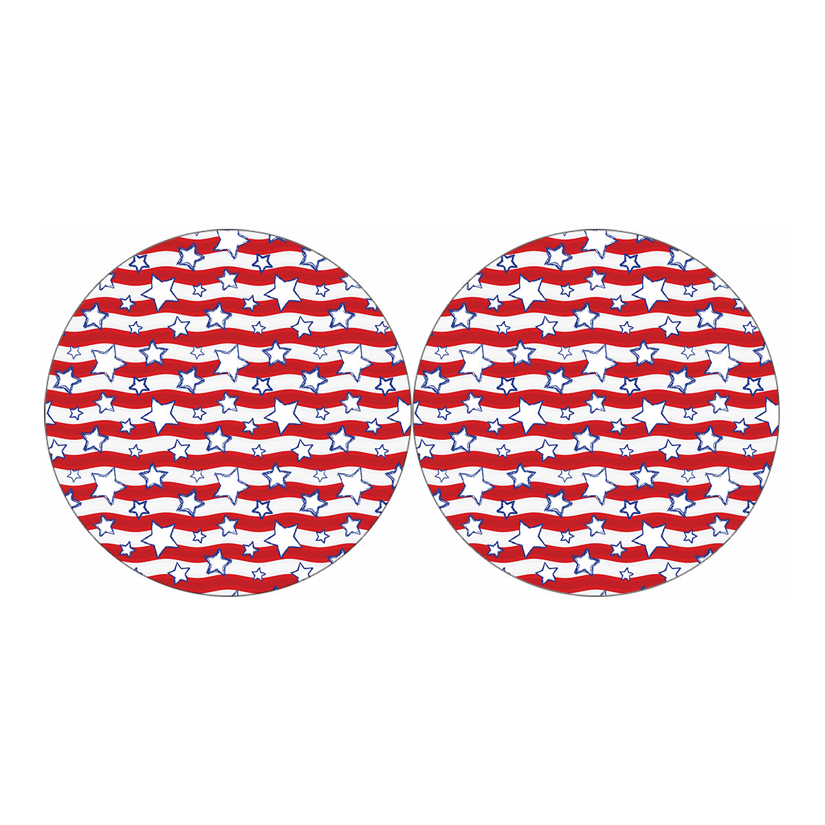 Fourth of July USA Star Pattern Print Car Coasters