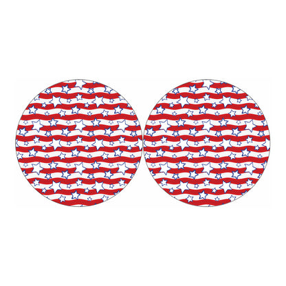 Fourth of July USA Star Pattern Print Car Coasters
