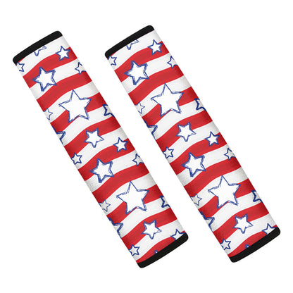 Fourth of July USA Star Pattern Print Car Seat Belt Covers