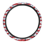 Fourth of July USA Star Pattern Print Car Steering Wheel Cover