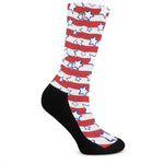 Fourth of July USA Star Pattern Print Crew Socks