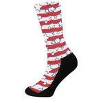 Fourth of July USA Star Pattern Print Crew Socks