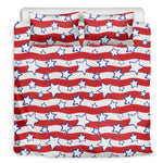 Fourth of July USA Star Pattern Print Duvet Cover Bedding Set