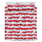 Fourth of July USA Star Pattern Print Duvet Cover Bedding Set