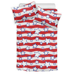 Fourth of July USA Star Pattern Print Duvet Cover Bedding Set