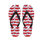 Fourth of July USA Star Pattern Print Flip Flops