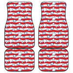 Fourth of July USA Star Pattern Print Front and Back Car Floor Mats