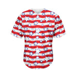 Fourth of July USA Star Pattern Print Men's Baseball Jersey