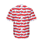 Fourth of July USA Star Pattern Print Men's Baseball Jersey