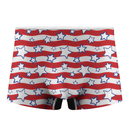 Fourth of July USA Star Pattern Print Men's Boxer Briefs