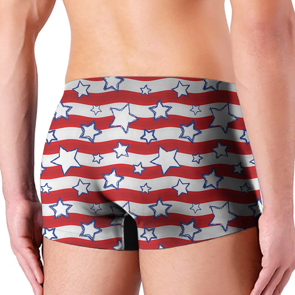 Fourth of July USA Star Pattern Print Men's Boxer Briefs
