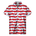 Fourth of July USA Star Pattern Print Men's Short Sleeve Shirt