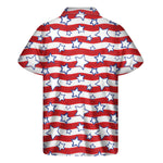 Fourth of July USA Star Pattern Print Men's Short Sleeve Shirt