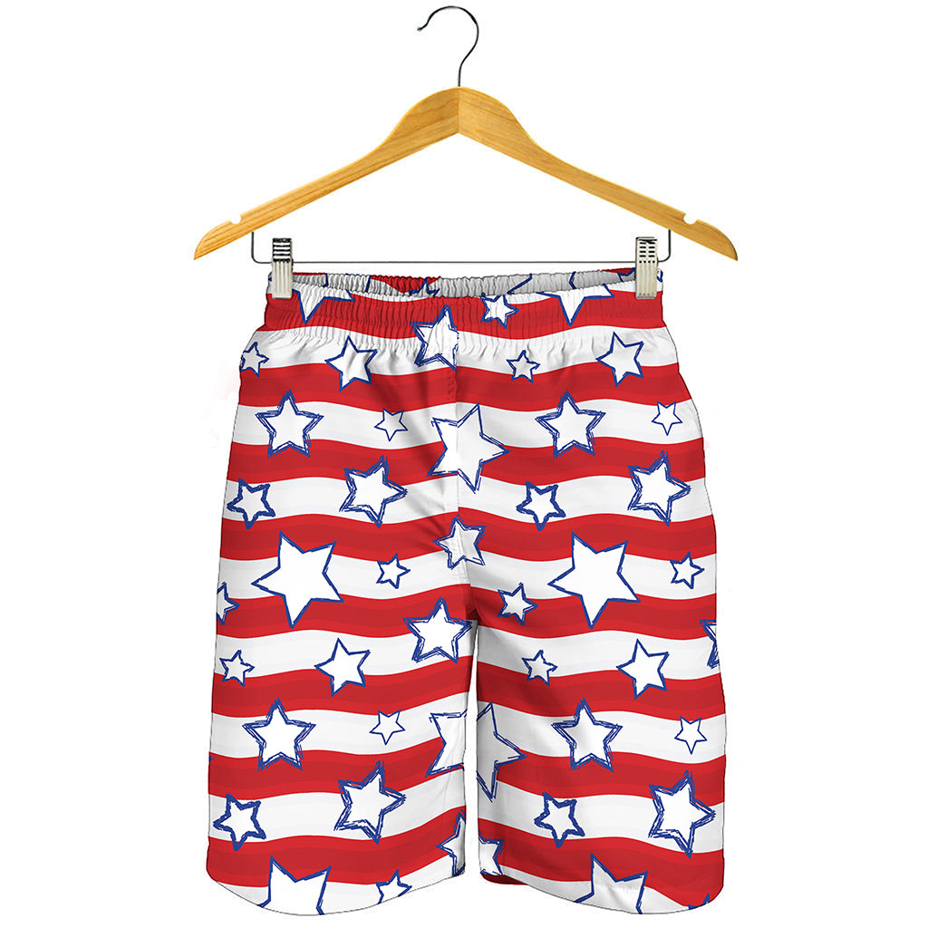 Fourth of July USA Star Pattern Print Men's Shorts