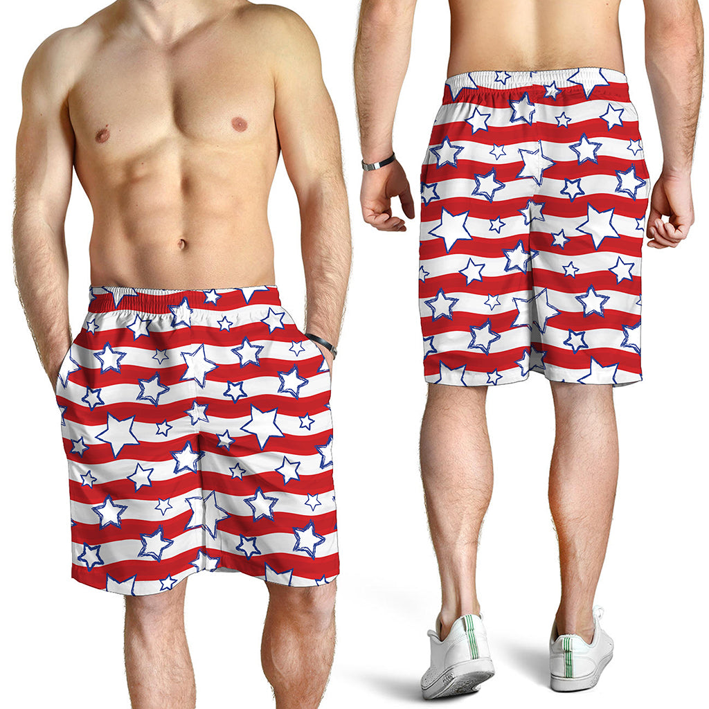 Fourth of July USA Star Pattern Print Men's Shorts