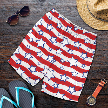Fourth of July USA Star Pattern Print Men's Shorts